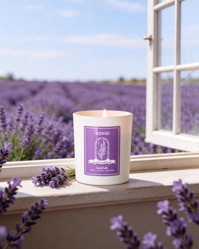 AOOVOO Lavender Scented Candle Set 2 Pack - Aromatherapy Candle with Crystals Inside, 20oz Soy Candles for Home Scented, Birthday Gifts Mothers Day Candle for Women Mom - Image 6