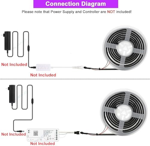 Addressable COB LED Strip, IP68 Waterproof 24V 9.84ft WS2811 RGB-IC Dream Rainbow Color Black PCB LED Tape 720LEDs/m with Silicone Tube for Outdoor Decor Lighting (Without Controller and Power Supply) - Image 6