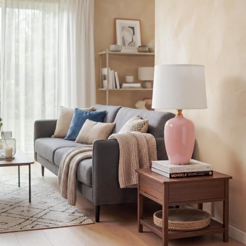 Dawnwake 19.1" Ceramic Table Lamps Set of 2 for Bedroom Living Room,Pink - Image 7