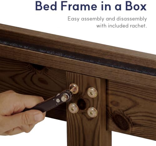 LIFEMENT Full Bed Frame Classic Wood Platform, Noise Free, Under Bed Storage, No Box Spring Needed, Easy Assembly, Espresso - Image 5
