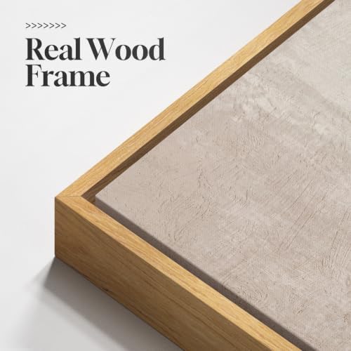Large Framed Vertical Wall Art, Set of 2 Neutral Beige Abstract Wall Decor - Image 3