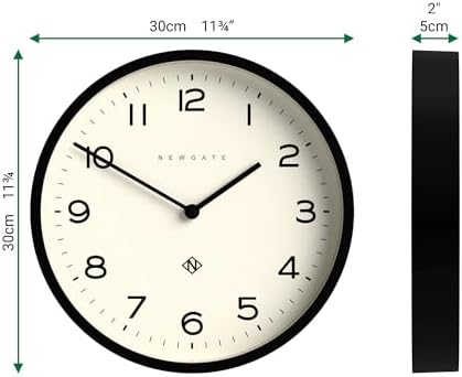 NEWGATE® Number Four Echo wall Clock | Modern Round Clock | 12" | Black | Easy to Read Numbers | Ideal for Kitchen, Living Room or Office - Image 3