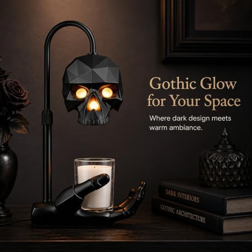 Gothic Skull Candle Warmer Lamp with Timer & Dimmer for Home Decor - Image 6