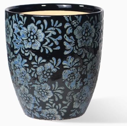8 inch Plant Pot，Ceramic Plant pots，Ceramic Planter for Indoor Plants Outdoor,Mid-Century Modern Home Decor, Modern Flower Pot, Large Plant Pot with Drainage Hole by Farsun