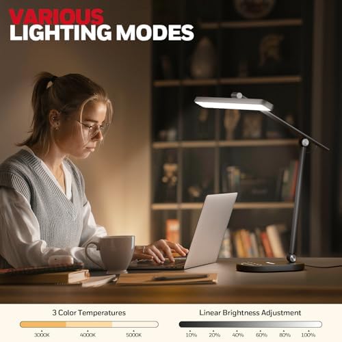 Honeywell HWT-H4 LED Desk Lamp, Eye-Caring, Dimmable, Auto Sensor - Image 2