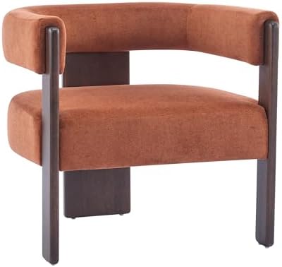Christopher Knight Home Nettie Modern Accent Chair for Living Room, Velvet Fabric Single Lounge Sofa Chair with Wooden Frame, Comfy Reading Chair for Bedroom, Lounge Armchair with Cushion,Burnt Orange - Image 6