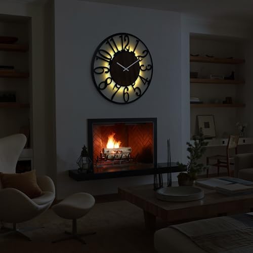 32" Silent Large Wall Clock – Glow Night Light, Battery Operated - Image 7