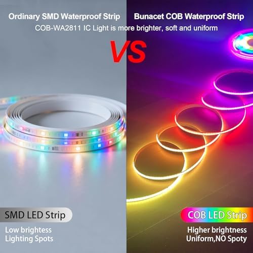 80ft/24M COB RGB+IC LED Strip Lights, Dream Color COB LED Light Strip - Image 2
