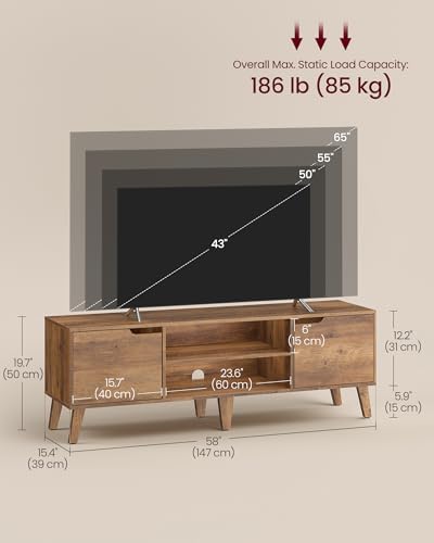 VASAGLE TV Stand for 65'' TV, Entertainment Center with Adjustable Shelf - Image 4