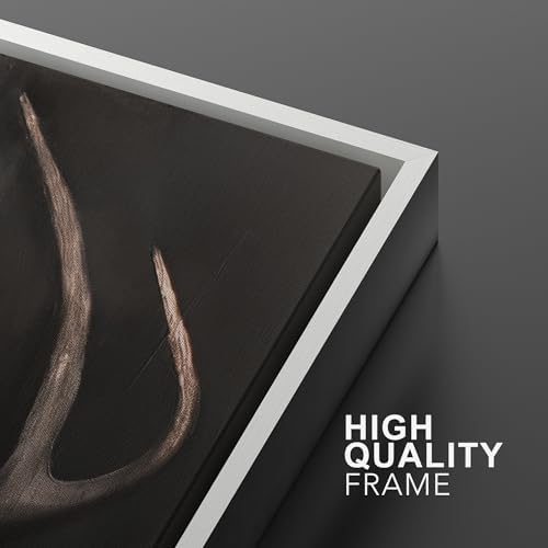 SIGNWIN Framed Canvas Print Wall Art Rustic Antler Skull Dark Dramatic Black Vintage-Inspired Deer and Elk Antlers Illustrations Decorative for Living Room, Bedroom, Office - 16"" x24 x2 White - Image 5