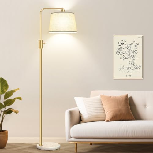 Nintiue Dimmable Gold Floor Lamp, 1000 LM LED Edison Bulb Included, Arc Floor Lamps for Living Room with Marble Base, Modern Standing Lamp Tall Lamps for Living Room Bedroom - Image 6