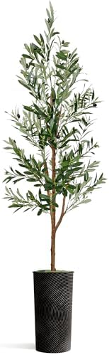 Artificial Tree in Optional Designed Pot, Fake Olive Silk Tree for Indoor and Outdoor Home Decoration - 68" Overall Tall (Plant Pot Plus Tree) - Image 2