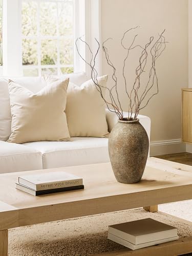 LE TAUCI Ceramic Vase, 11.5 Inch Large Rustic Farmhouse Vase, Tall Vase for Home Decor, Living Room Table & Mantel Centerpiece, Watertight & Sturdy, Sandstone Brown - Image 6