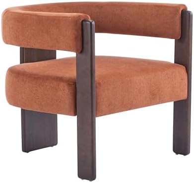 Christopher Knight Home Nettie Modern Accent Chair for Living Room, Velvet Fabric Single Lounge Sofa Chair with Wooden Frame, Comfy Reading Chair for Bedroom, Lounge Armchair with Cushion,Burnt Orange - Image 5