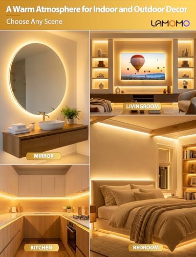 Lamomo LED Strip Lights 32.8ft, Warm White Dimmable Neon Rope, Waterproof - Image 5