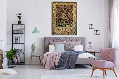 Tree of Life Umber by William Morris | Arts and Crafts Style Woven Tapestry Wall Art Hanging | Ornate Spiritual Tree Pattern | 100% Cotton USA Size 40x30 - Image 3