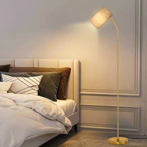 Ldeco Gold Arc Floor Lamp for Living Room with Remote Color Changing Stepless Dimmable Bulb Included Tall Stand Reading Lamp for Living Room Bedroom Office Corner Lamp for Small Space(Beige/Gold) - Image 7