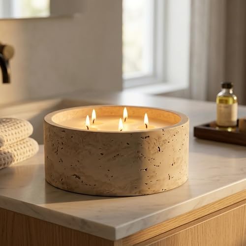 3-Wick Scented Candle-Amber & Musk & Vanilla,Soy Coconut Wax Blend Candle with Acacia Wood Lid,21oz Large Candle,45-Hour Long Burning,Aromatherapy Candle for Home Decor - Image 6