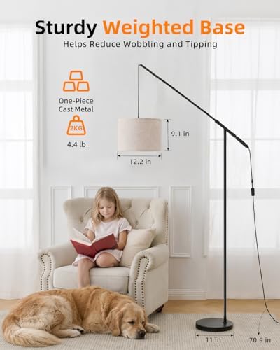 Arc Floor Lamp with Remote Control, LED Reading Light for Living Room - Image 6