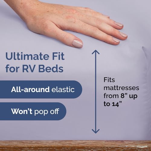 Short Queen Size 4 Piece Bed Sheet Set - RV Short Queen - Light Lavender - Image 3