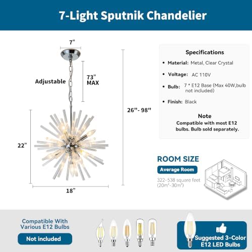 Vezzio Modern Sputnik Chandelier Light Fixtures - Image 3