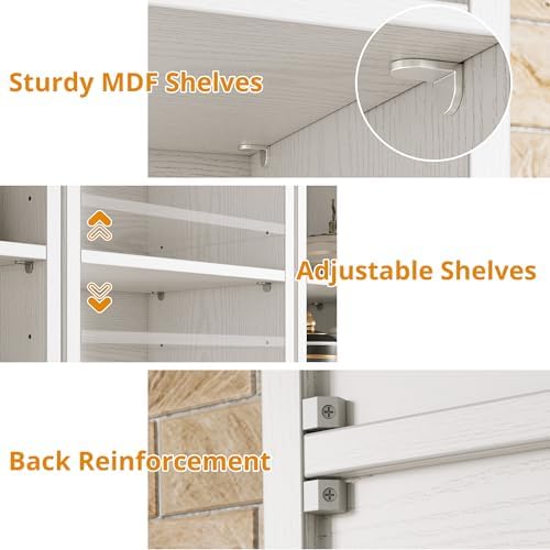 IRONCK Bookshelves and Bookcases Floor Standing 8 Tiers Display Storage Shelves 71 in Tall Bookcase Easy to Match for Living Room, Office, Study, Bedroom - Image 4