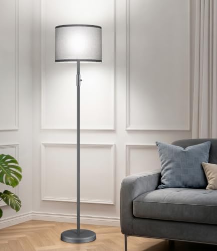 Floor Lamp Simple Design with Shade, Small Tall Lamps for Living Room Bedroom Office Dining Room Kitchen-Grey by Yemela