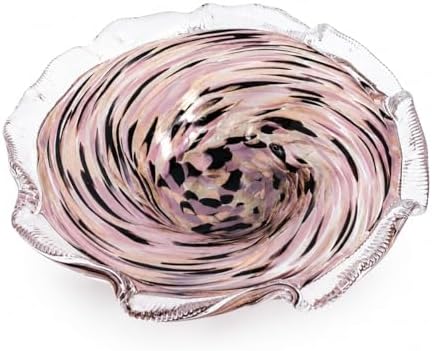 Hand Blown Glass Bowl Decorative Dish Fruit Bowl Home Decor by Unknown