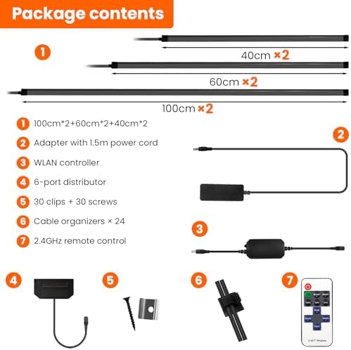 SHUNLEE Black Neon LED Recessed Lighting for Acoustic Panels, 6 Rolls WiFi 2700K Warm White Slat Wall Lights with Alexa & Remote, Flexible Neon LED Strip Lights for Acoustic Wall (2*40+2*24+2*16 in) - Image 7
