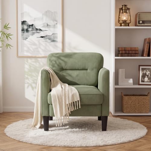 Kromax Accent Chair for Living Room, Comfy Upholstered Armchair, Green - Image 6