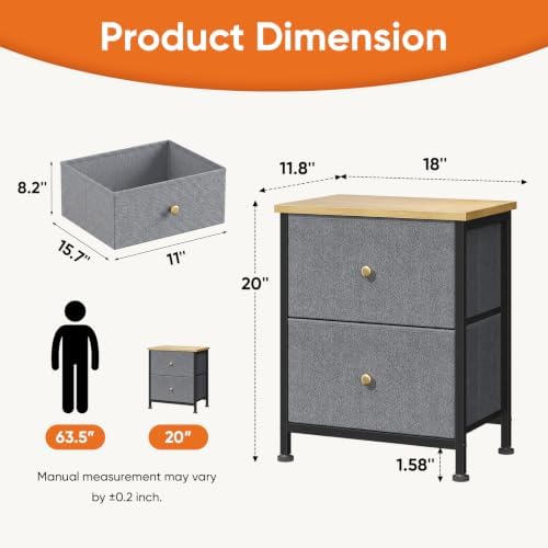 Sweetcrispy Small Nightstand with Storage Drawer for Bedroom, Mini Dresser - Image 3