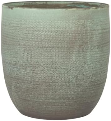 Creative Co-Op Matte Aqua Green Textured Stoneware Planter - Image 4