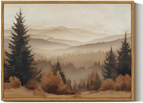 InSimSea Vintage Fall Canvas Wall Decor, Landscape Pictures Framed Art by InSimSeaArt