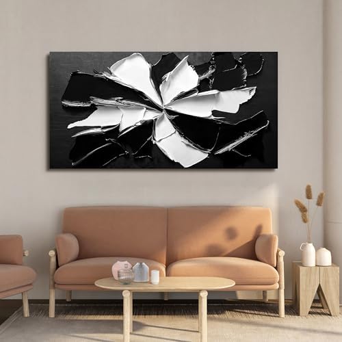 Abstract Wall Art Decor Modern Large Wall Art for Living Room Abstract Canvas Art Wall Decor Oversized Black and White Wall Art Prints Flowers Artwork for Walls Office Home Decorations 35" X 70" - Image 6