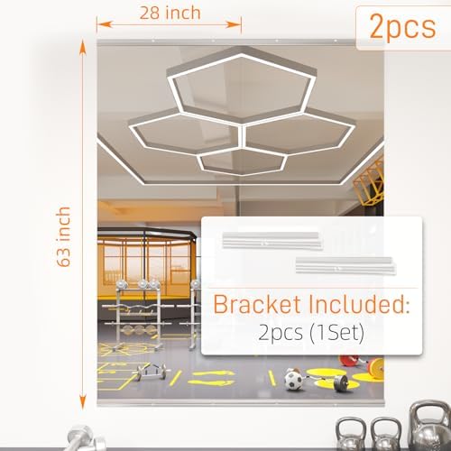 pertetey 63 x 28 in Home Gym Mirrors, Frameless, 2-Pack - Image 6