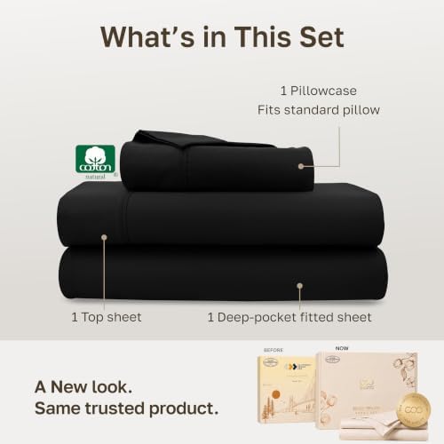 California Design Den 100% Cotton Sateen Twin Size Bedsheets, 3 Pc Set - Image 3