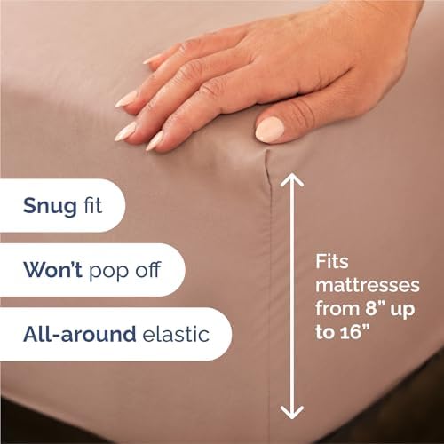 Split King Size 5 Piece Sheet Set - Breathable & Cooling Sheets - Mauve - Image 3