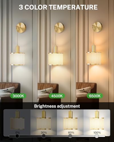 SAIMAND Battery Operated Wall Sconces Set of 2,Wireless Rechargeable Lights - Image 3