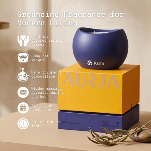 Aum Luxury Scented Candle with Cardamom, Hinoki & Wild Moss Fragrance Notes, Soy Coconut & Beeswax Blend, 60+ Hour Burn Time, Premium Natural Wax Candle for Calm Wood Aroma & Elegant Gift Giving - Image 6