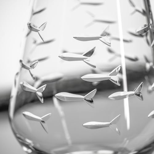 Rolf Glass | School of Fish Stemless Tumbler | 18oz Stemless Wine Glasses | Lead-Free Glass | Engraved and polished in Pennsylvania | US made (Set of 2) - Image 3