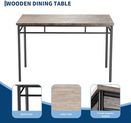 GarveeHome Dining Table Set, Dining Table for 4 with Bench, Kitchen Table - Image 3