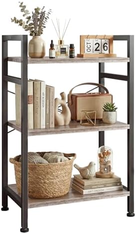 3 Tier Bookshelf, Free Standing Bookcase with Open Storage Shelves by SageNest