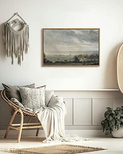 InSimSea Framed Canvas Wall Art Vintage Decor, Room Decor Vintage Landscape Artwork Home Wall Decor, Kitchen Office Farmhouse Bathroom decor, 16"x24" - Image 3
