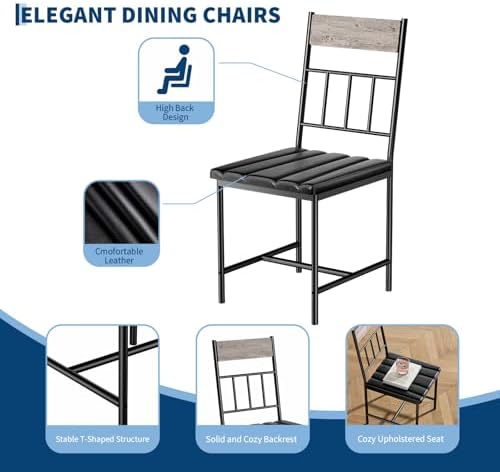 GarveeHome Dining Table Set, Dining Table for 4 with Bench, Kitchen Table - Image 4