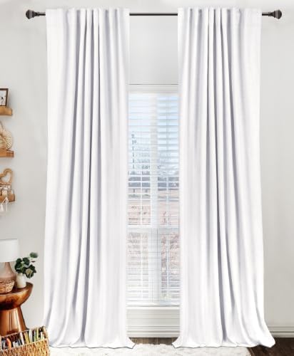 Bright White Total Blackout Curtains for Bedroom 102 Inch Long by 100BlackoutShield