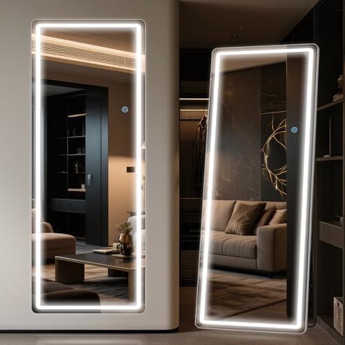 Antok 58"x18" LED Full Length Mirror, Lighted Floor Mirror, Rect - Image 2