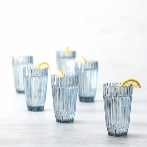 Fortessa Archie Glass Drinkware, Iced Beverage Glass (Set of 6), 15 Ounce, Dusk Gray - Image 3