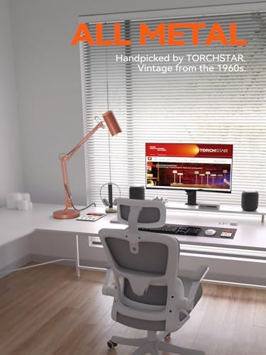 TORCHSTAR Tall Swing Arm Desk Lamp with Wooden Accent, Large Size, Orange - Image 4