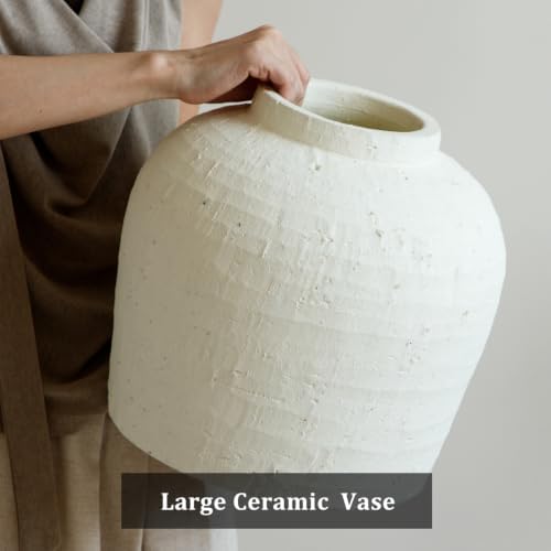 Large Ceramic Vase, Rustic Farmhouse Terracotta Flower Vase for Home Decor - Image 6