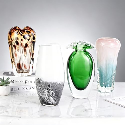 KAMMAK Glass Vase,Colored Hand Blown Decorative Vase - Image 7